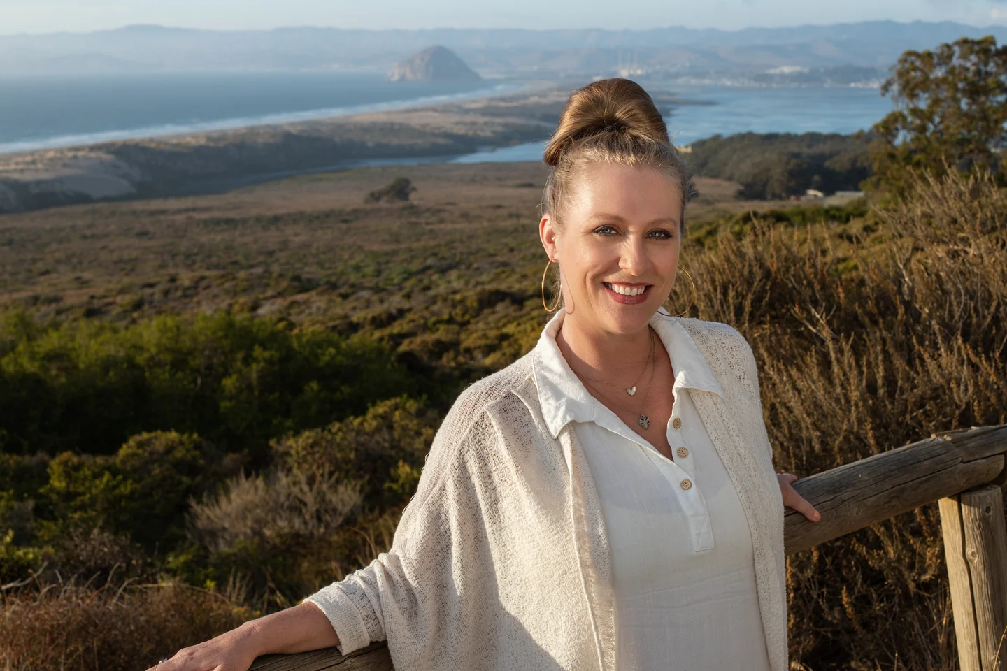 Julianne overlooking the coastline near Morro Bay