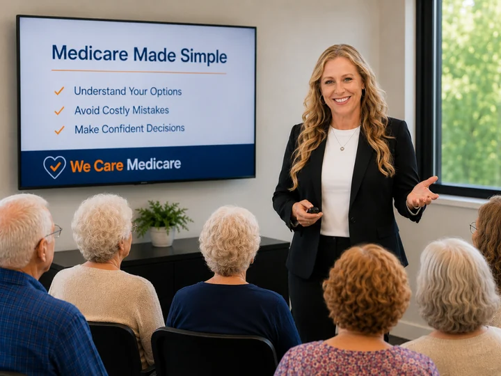 Julianne leading a Medicare workshop conversation